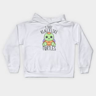 I Just Really Like Turtles Funny Kids Hoodie